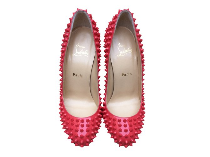 Christian Louboutin Fifi Spike 100 Pink Patent leather  ref.32921