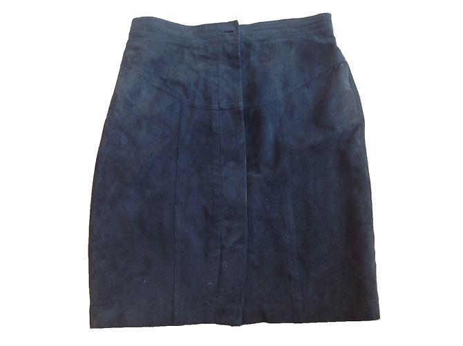 Armani Wildlederrock dunkelblau Größe 36