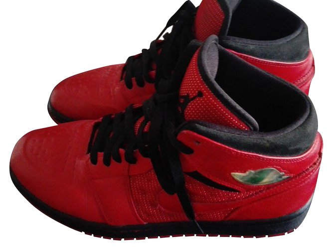 Nike air jordan Sneakers Red Leather  ref.32998