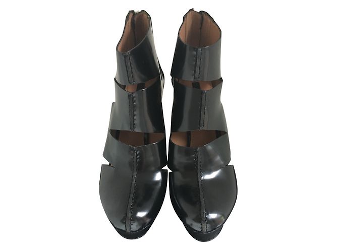 Botines Rachel Zoe de piel negra con plataforma Negro