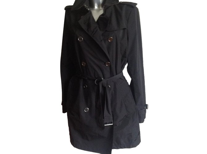 Burberry Brit Trench Coat Black, Burberry Brit Polyester Trench Coat