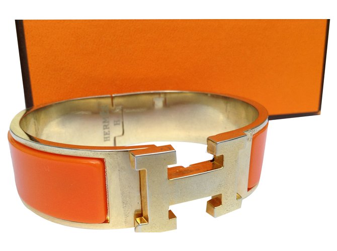 Hermès Bracciale CLIC H. Arancione  ref.33081