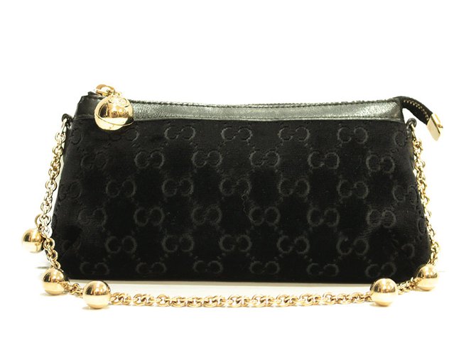 gucci black velvet purse
