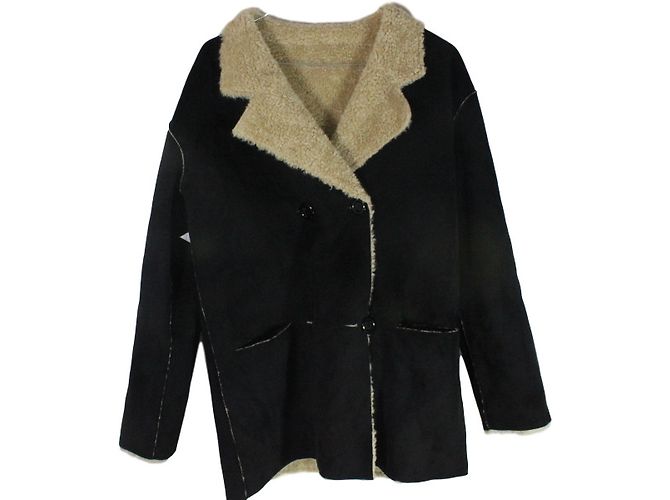 Swildens Reversible Double Breasted Black Coat