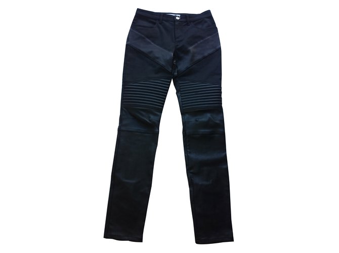 Pantalones de cuero Givenchy, Talla fr36 Negro  ref.33261
