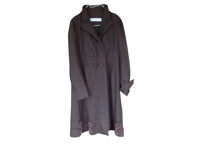 Christian Dior Coat Brown Wool  ref.33292