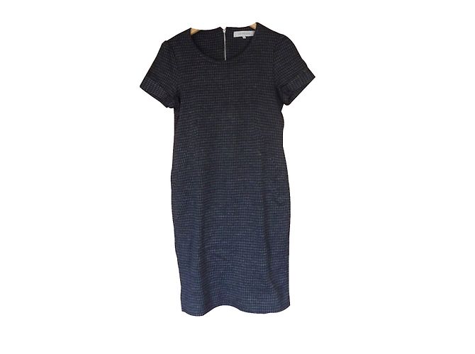 Gerard Darel Barnyard Kleid Dunkelgrau Wolle Größe 42 Anthrazitgrau