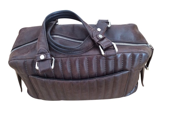 Chanel Handbag Brown Leather  ref.33306