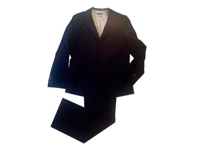 Autre Marque Paper Moon  Jacket and trousers. Blue Wool  ref.33352