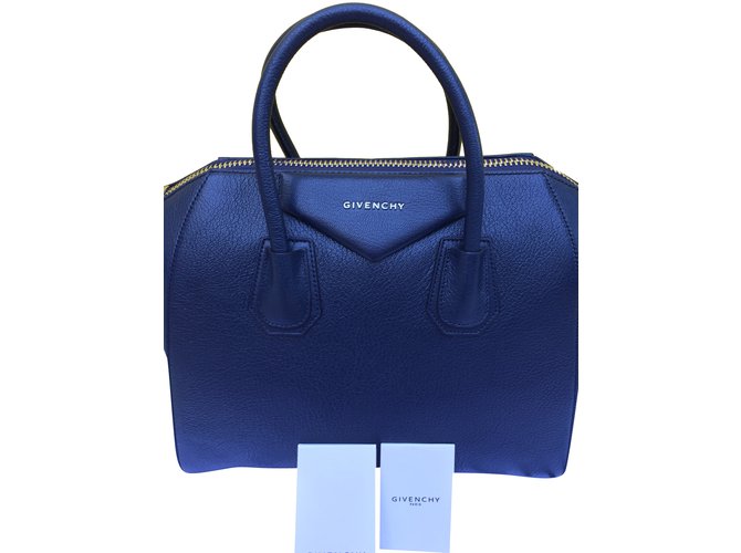 Givenchy correa antigona desmontable Azul Cuero  ref.33355