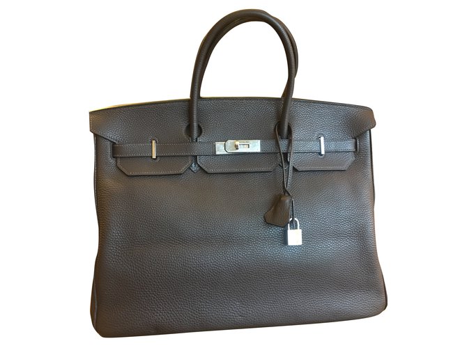 Kelly Hermès BIRKIN 40cm Cuir Marron  ref.33371