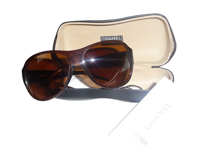 Gafas de sol Chanel marrones de plástico Castaño