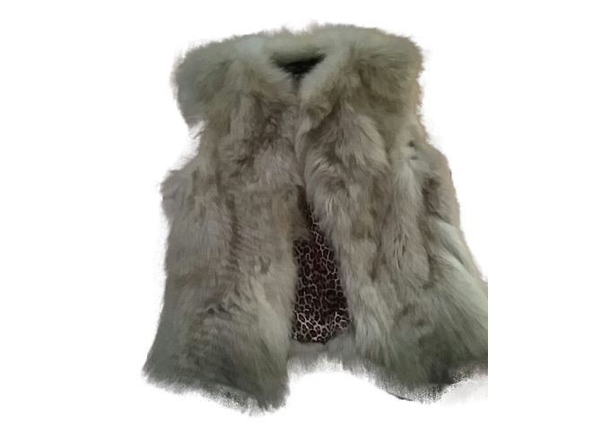 Sam Rone Felllose Weste Beige Pelz