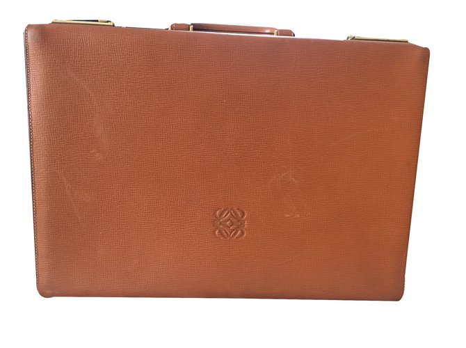 Loewe Bag Briefcase Cognac Leather  ref.33439