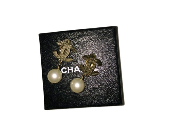 Chanel Earrings Golden Steel  ref.33448