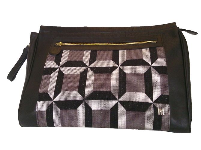 Pochette My Suelly in pelle nera Nero