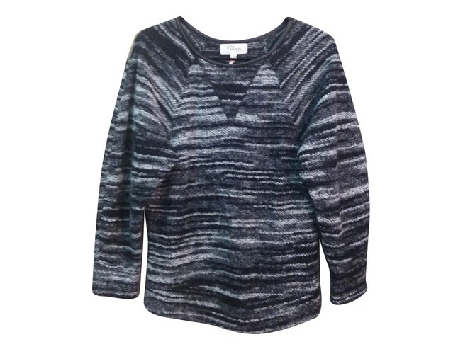 Isabel Marant Etoile pull chiné finition cuir Gris anthracite  ref.33558