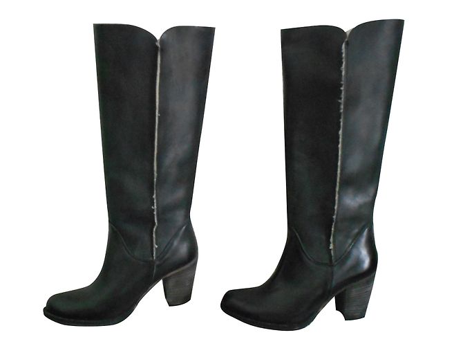 Autre Marque Lola Espeleta Toupee Stiefel aus schwarzem Lammleder
