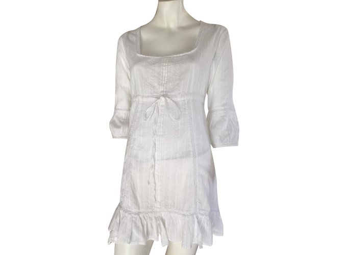 Ichi Dress White Cotton  ref.33629
