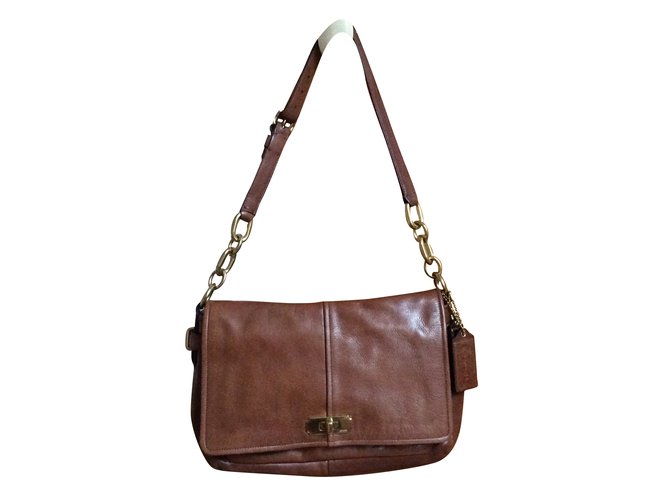 Coach Handbags Cognac Leather  ref.33660