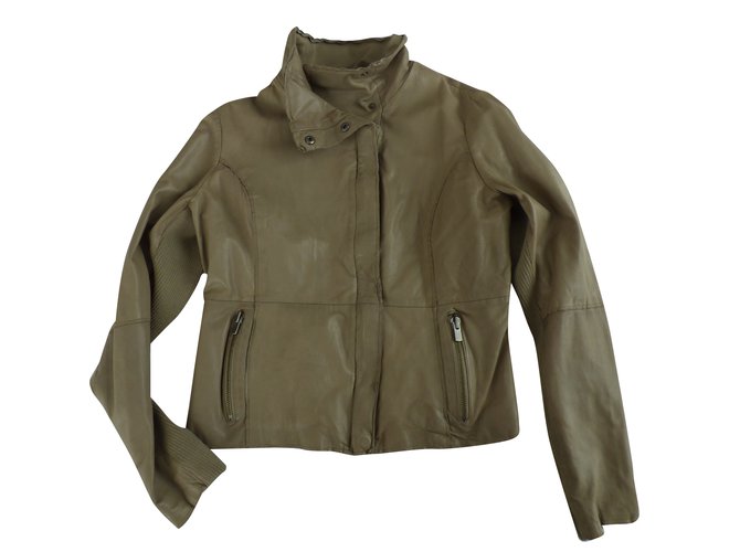 Ikks Biker jacket Brown Leather  ref.33666