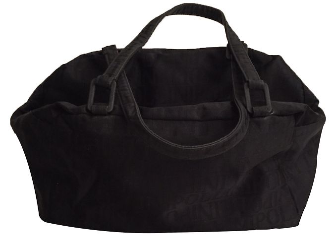 Borsa Pollini in tela monogrammata nera Nero