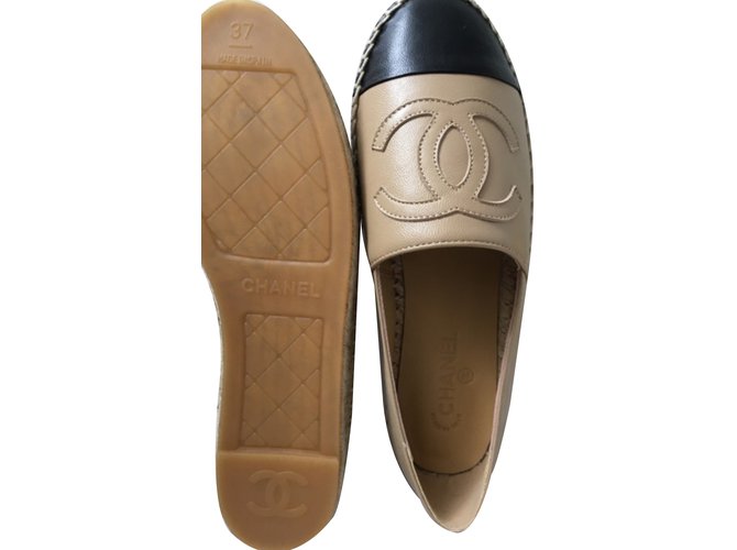 Chanel Espadrilles Beige Leather ref.33694 - Joli Closet