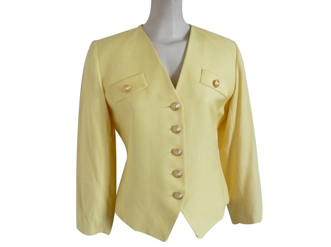 Yves Saint Laurent Jacket Yellow Wool  ref.33731