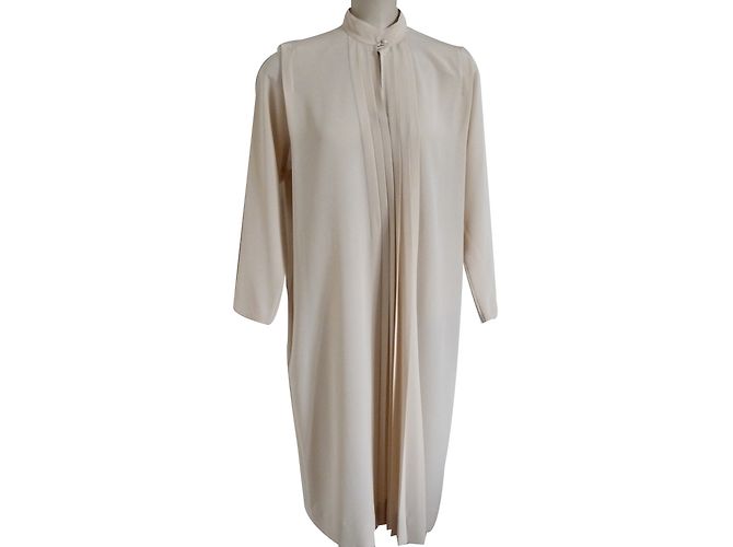 Autre Marque Vestido Jean Bailly de crepé de poliéster beige
