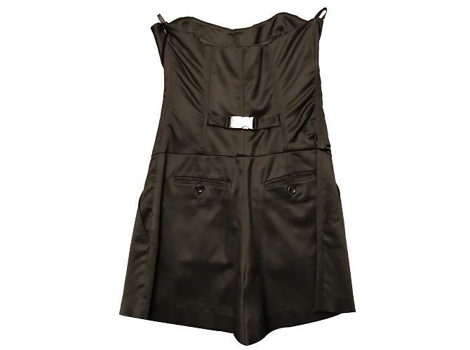 Mono Pinko Negro de Viscosa con Acabado Satinado