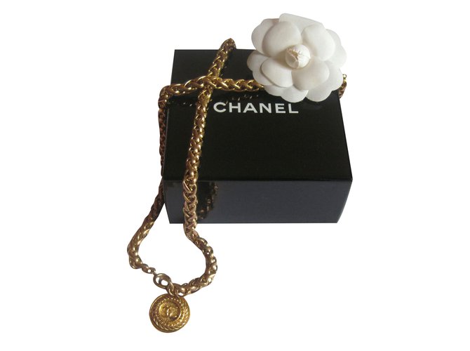 Chanel Lange Halskette Golden Metall  ref.33778