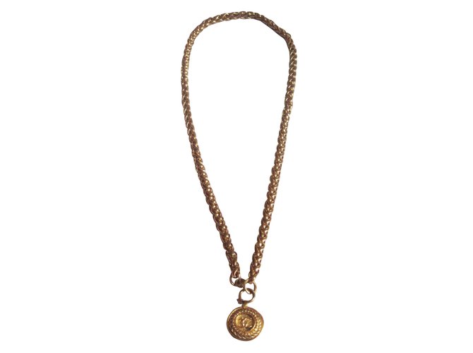 Chanel Lange Halskette Golden Metall  ref.77548