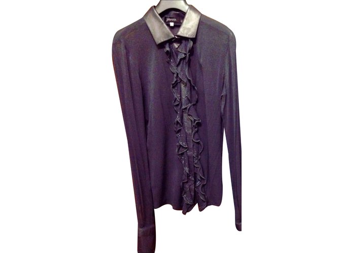 Jitrois Silk blouse Purple Metallic Leather  ref.33832