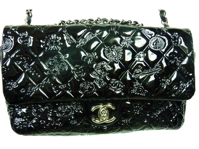Chanel borsetta Nero Pelle verniciata  ref.33913