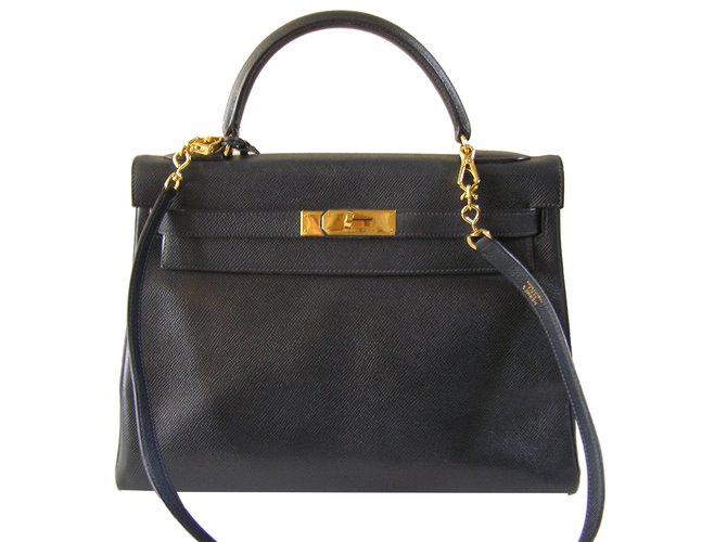 Kelly Hermès Handbag Blue Leather  ref.33989