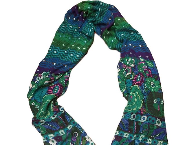 Sciarpa Roberto Cavalli Verde in Cashmere e Seta