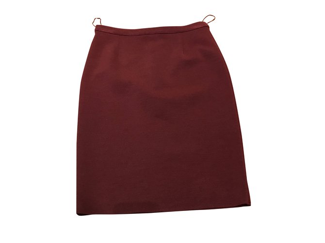 Lanvin Skirt Dark red Ebony Wool  ref.34077