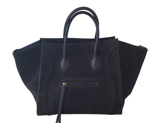 Céline phantom Luggage Dark grey Leather  ref.34104