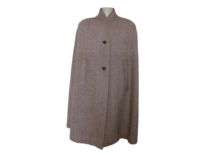 Autre Marque brown wool tweed cape Multiple colors  ref.34149