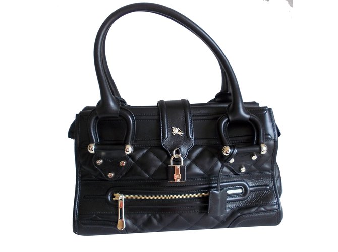 Burberry Handbags Black Leather  ref.34178