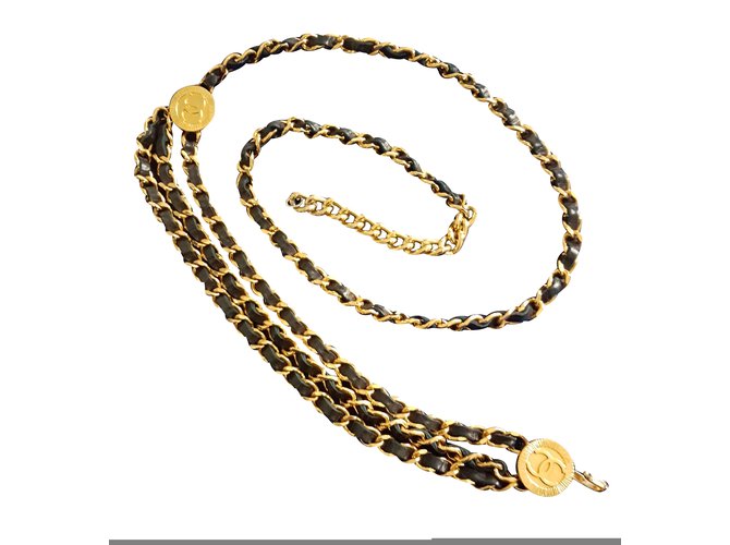 Chanel Collar largo Dorado  ref.34194