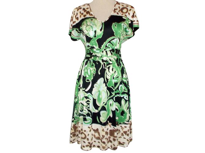 Emilio Pucci Kleid aus Seidenjersey mit Print Grün