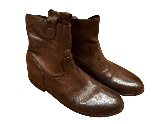 Bonpoint Boots Brown Leather  ref.34231