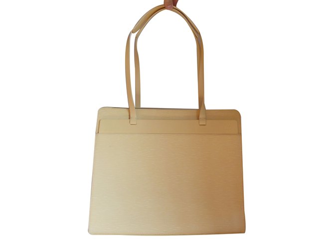 Louis Vuitton Handtasche Beige Gelb Leder  ref.34263