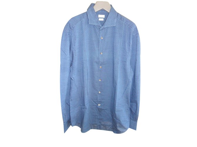 BRUNELLO CUCINELLI BRAND NEW NAVY BLUE SHIRT Cotton  ref.34350
