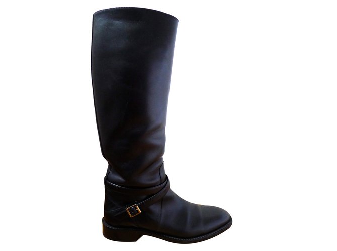 Saint Laurent Boots Black Leather  ref.34351