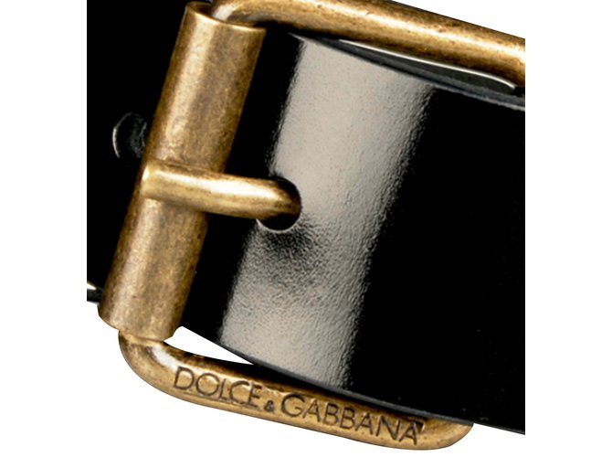 Dolce & Gabbana Cintos Preto Couro  ref.34391