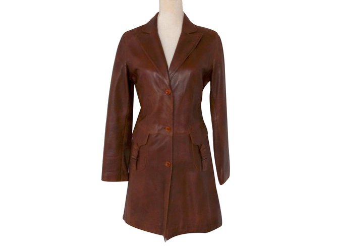 Oakwood Coat Brown Leather  ref.34402