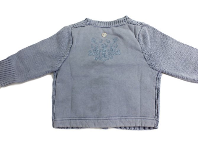 Baby Dior Strickjacke Blau Baumwolle  ref.34444