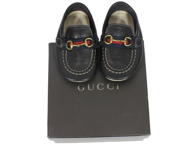 Gucci Mocasines Azul Cuero  ref.34449